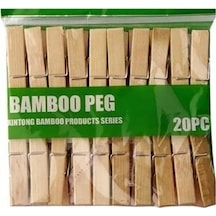Yyb Standart Ahşap Bambu 20'li Mandal 2 Paket