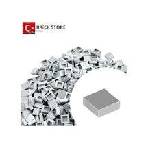 Yedek Parçalar, 100 Adet 1x1 Tile Düz Fayans Parçası, Açık Gri Rengi, 3070