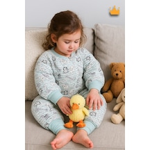 Babyhola 2.5 Tog Yorgan Gerektirmeyen Kalın Elyaf Dolgulu Çocuk Uyku Tulumu Pamuk Astarlı Unisex 6020 Yeşil