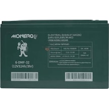 Monero Elektrikli Motor E Bike 12 Volt 32 Amper Dar Akü 267x78x170