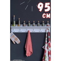 Kedi 18 Kancalı Mutfak Askısı 3'lü Set 81,4x19 Cm - Şık Tasarım, Çok Amaçlı Düzenleyici Ve Yer Tasarrufu Beyaz