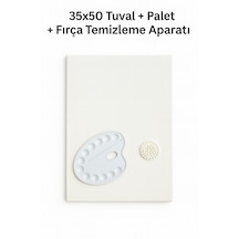 35x50 Tuval Tablo & Fırça Temizleyici Ve Palet Seti