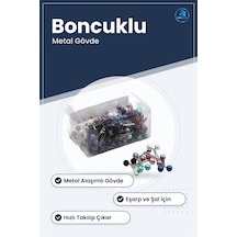 Boncuklu Eşarp Şal Klipsi Metal Alaşımlı Gövde Dekoratif Boncuk B çok renkli