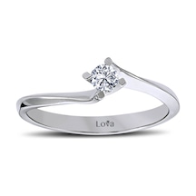 Lova D Renk 0,14 Karat Pırlanta Tektaş Yüzük - 1060051