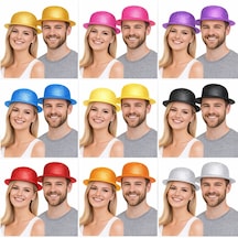 Glitter - 898 - Simli Melon Şapka 9 Lu Set - 9 Renk Parti Ve - Novapazr - Kostüm Şapkası