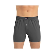 Öts Erkek %100 Pamuk Boxer Düğmeli Süprem Kumaş İç Giyim Konforu 2654 Füme