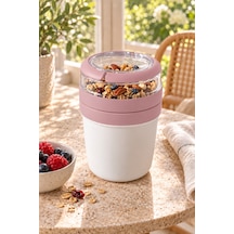 Emilahome Mıxme Muesli Cup 650 Ml Beslenme Kabı &yoğurt Kabı & Mama Kabı Pembe - 873535709 Pembe