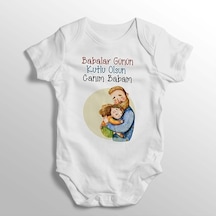 İmaj Tuğbababy Babalar Günün Kutlu Olsun Canım Babam Baskılı Bebek Zıbını (520689009) Beyaz