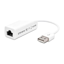 Ethernet Adaptörü 10/100 Mbps - Rj45 Kablolu İnternet Dönüştürücü, Bilgisayar Ve Laptop Uyumlu Lan Ağ Kartı, Beyaz