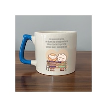 Tansiyonum Düşse Bile Baskılı Turuncu Kulplu Prime Kupa Bardak Fincan Mug Prime Kupa - Mavi Kulp