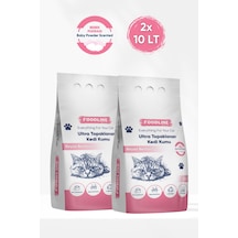 Foodline Bebek Pudrası Kokulu İnce Taneli Bentonit Topaklaşan Kedi Kumu 2 x10 L