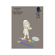 3d Squid Game Front Man Yönetici 15 Cm - Kendin Boya Hobi Ve Etkinlik Seti - Akrilik Boya + 2 Fırça