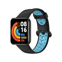 Newface Xiaomi Redmi Watch 2 Spor Delikli Kordon - Siyah-mavi Açık Mor