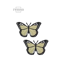 Ütü Ile Yapışan Arma - Patch - Kelebek Modeli Sarı 6cm X 5,5cm 2 Adet - 507980248