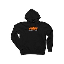 Ktm Ready To Race Text Siyah Kapşonlu Sweatshirt Hoodie Siyah