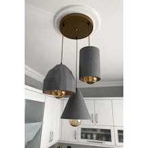 Stone 3 Lü Beton Dokulu Sarkıt Avize Bohem & Pinterest Tarzı Modern Oturma Odası Aydınlatma Nestvibe Gri