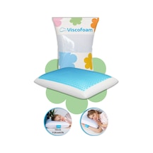 Viscofoam Evva Terletmeyen Ortopedik Yastık Serinleten Visco Yastık Jelli Yastık  59x39x13cm