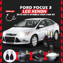 Ford Focus 3 2012-2014 Kısa Far Uyumlu Şimşek Etkili Led Xenon Light Series H7