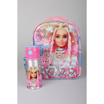 X Dekomus Lisanslı Barbie Extra Glam Collection Tek Bölmeli Küçük Boy 35 Cm Anaokul Çantası Ve 500 Ml Matara Seti Altın