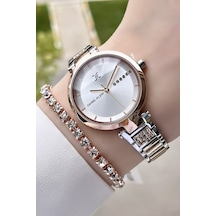 Daniel Klein DKISTE157 Premium Rose Gümüş Kadın Kol Saati + Bileklik