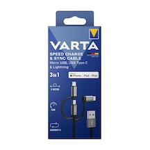 Hızlı Şarj Ve Data Kablosu 3'ü 1 Arada Usb A Light/micro/type C