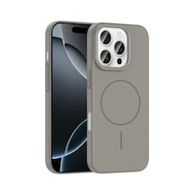 Apple iPhone Uyumlu 16 Pro Max Kılıf İnce Magsafe Kamera Yükseltili Yumuşak Silikon Pazarplus Gri