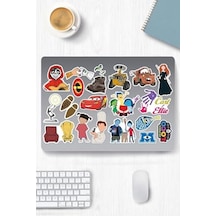 Pixar Temalı Sticker Etiket Seti - Laptop Notebook Telefon Genel