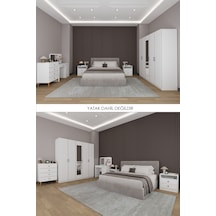 Yatak Odası Takımı 5 Parça %100 Mdf Gardırop Şifonyer Makyaj Masası Komodin Ytk02