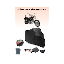 Siyah Asya Pars 250 Arka Çanta Uyumlu Motosiklet Branda Su Geçirmez Dayanıklı Kumaş