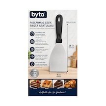 Paslanmaz Çelik Pasta Spatulası 26x8 Cm Geniş Pasta, Börek, Kek Ve Pizza Servis Küreği Siyah