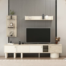 Valento Tv Ünitesi + Üst Modül + Cam Raf Modül + Yan Modül Çok Renkli
