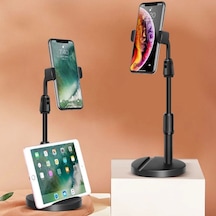 Masa Üstü Tablet Ve Telefon Tutucu Plastik Aparat Siyah Telefon Standı Diğer