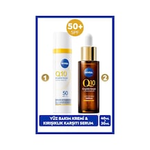 Q10 Spf50 Güneş Koruyucu Yüz Bakım Kremi 40ml Ve   Çift Etkili Cilt Serumu 30ml