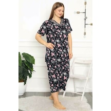 Alimer Kadın Siyah Büyük Beden Bermuda Viskon Pijama Takm 2708b-s Siyah
