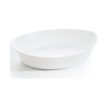 Carine Temperli Cam Oval Fırın Kabı, 32x20 Cm, Beyaz, 760g Diğer