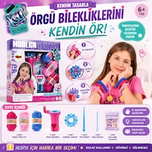 Tekli Örgü Tasarım Seti Renkli İpler İle Kendin Yap Bileklik Ve Örgü Atölyesi Dıy El Sanatları Seti