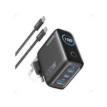 Şarj Cihazı, 100w Maksimum Güç, Kompakt, 3 Bağlantı Noktalı, Gan Usb-c Şarj Bloğu, Akıllı Ekran Ve Dokunmatik