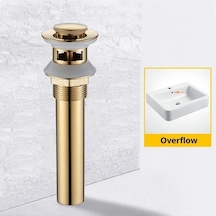 Joyhub Mingjin Shop2 Altın Taşma B Stili Mat Siyah Banyo Pirinç Lavabo Bak Açılır Drenaj Çift Stil Suluk Vanity Lavabo Atık Süzgeç Altın Krom Ujw2uf Renkli Çok Renkli