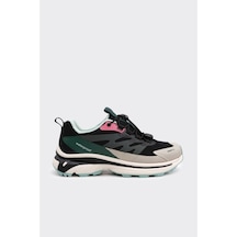 Derinet Humtto Comfort Taban Kadın Sneaker Siyah Yeşil Siyah Yeşil