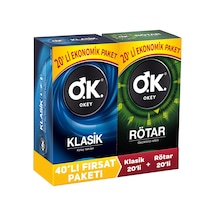 Okey Klasik Prezervatif + Okey Rötar Prezervatif  2 x 20'li