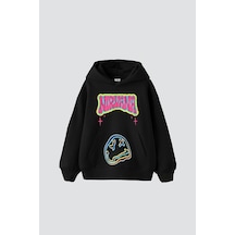 Startmore Nirvana Smile Baskılı Oversize Unisex Beyaz Siyah