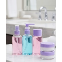 Hubrendy Tekno Taşınabilir 5 Li Seyahat Banyo Seti Şeffaf Kozmetik Kapları