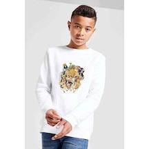 Tshirthane Anime One Piece Baskılı Unisex Çocuk Beyaz Sweatshirt (534759401) Beyaz