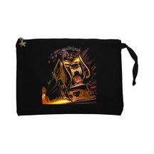Motörhead Orgasmatron Siyah Clutch Astarlı Cüzdan / El Çantası Siyah
