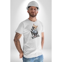 Cep Telefonu No Signal Unisex Unisex Beyaz Organik Baskılı T-shirt Penye Yüksek Kalite Beyaz