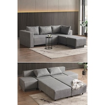 Kagu Corner Poly-l Köşe Takimi-kanepe-yatak-dinlenme Gri