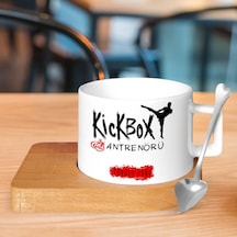 Kişiye Özel Mesleki Kick Box Antrenörü Ahşap Altlıklı Seramik Fin