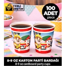 Paw Patrol Rubble Temalı Karton Bardak - Doğum Günü Parti Malzemeleri 100 Adet Diğer
