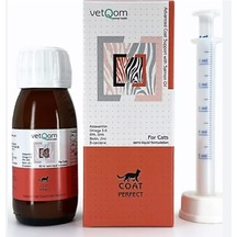 Vetqom Coat Perfect Kedi Tüy Dökülmesi Önleyici & Deri Sağlığı Takviyesi Biyotin, Çinko & Omega 3-6 Damla