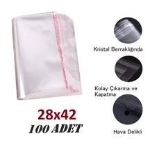 28x37+5 Berrak O.p.p. Toz Tutmayan Yapışkan Bantlı Saklama Poşeti 100 Adet